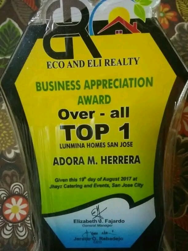 Received TOP 1 Award  Eco & Eli Realty - 2017