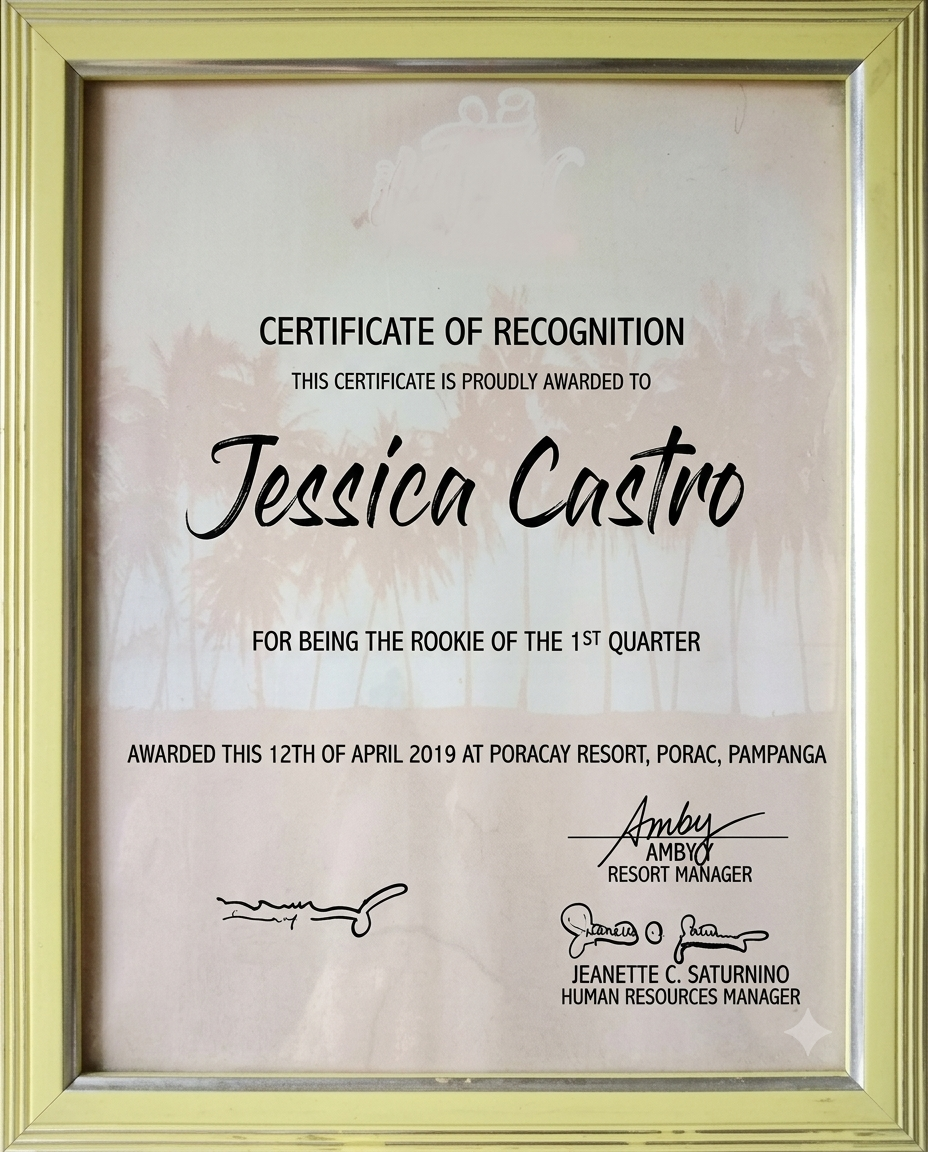 Best rookie award way back 2019 by bellavita cabanatuan